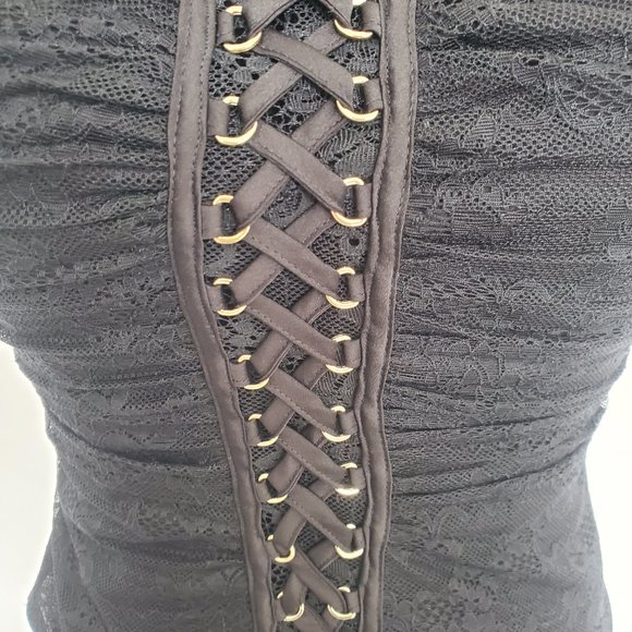 Black Guess by Marciano Corset Lace Top - Picture 4 of 5